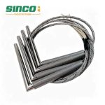 L Shape Cartridge Heater Rod Heating Element with Metal Braid Lead Wire